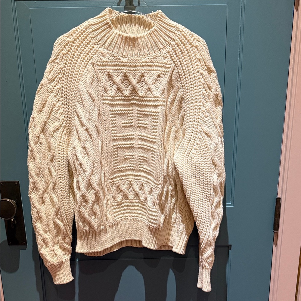 Givenchy Cream Cable Knit Sweater